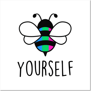 Cute Bee YourSelf Polysexual Bee Gay Pride LGBT Rainbow Gift Posters and Art